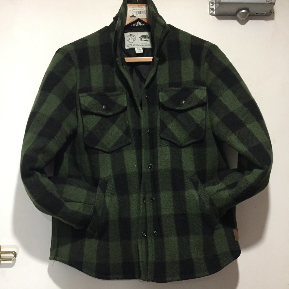 Roots Green and Black Plaid Utility Jacket